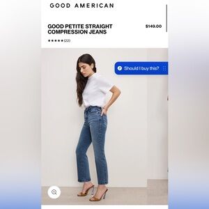 Good American Good Petite Straight Compression Jeans